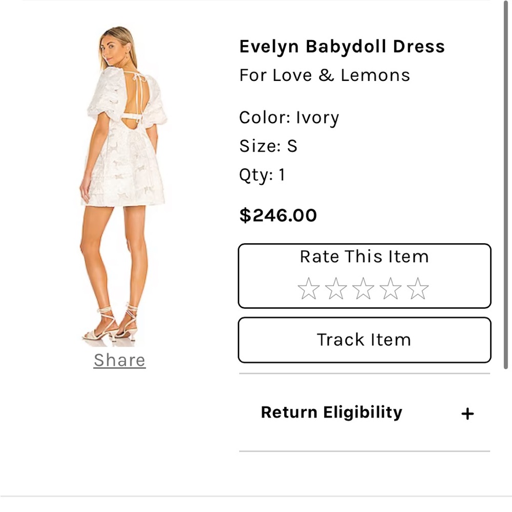 For Love and Lemons Evelyn babydoll dress